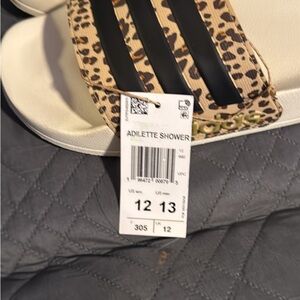 adidas Adilette Shower Sandals - Leopard and Black